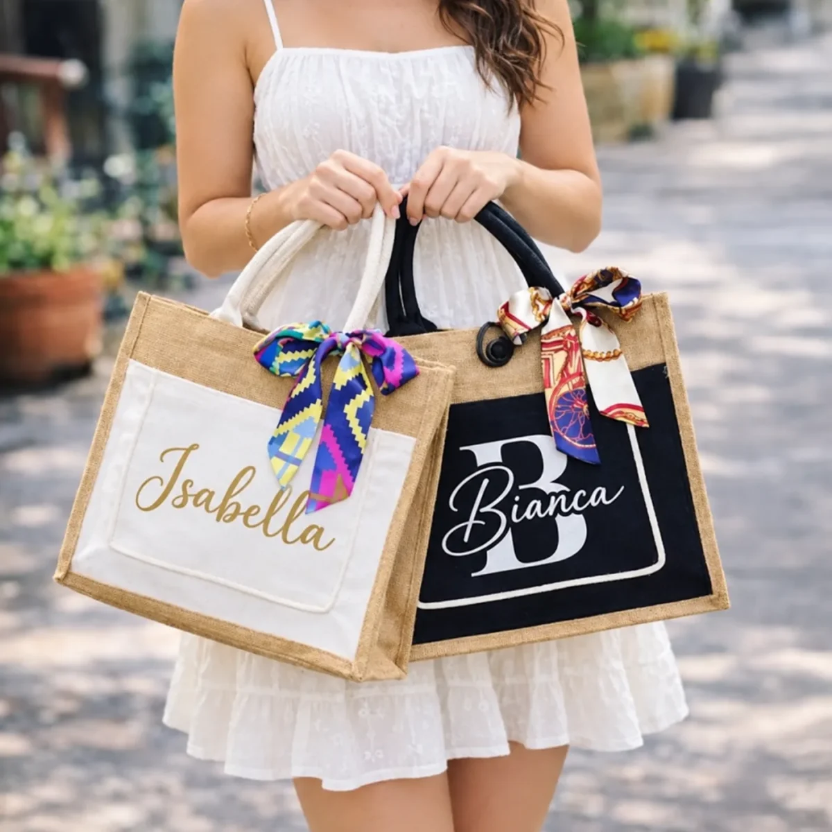Jute Tote Bag with Zipper, image 4 of 5